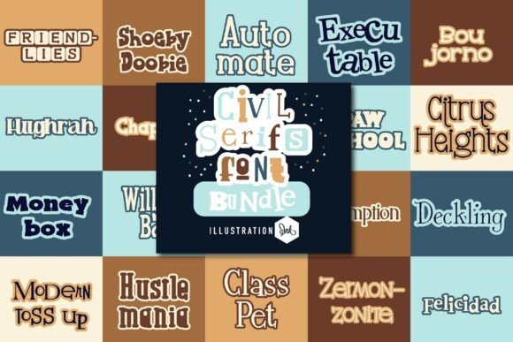 Civil Serifs Font for Grounded Editorial Design