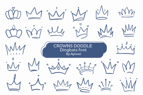 Crowns Doodle: A Sketch-Style Dingbat Font for Creative Editorial Design