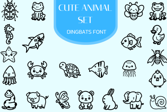 Cute Animal Set Font for Whimsical Marketing Graphics