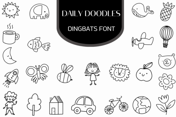 Daily Doodles Font: Hand-Drawn Icons for Editorial Design
