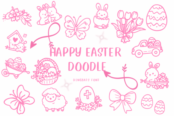 Happy Easter Doodle Font: A Sketch-Style Dingbat for Creative Crafters
