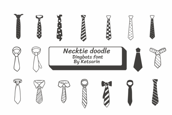 Necktie Doodle Font for Handmade Crafts and DIY Projects