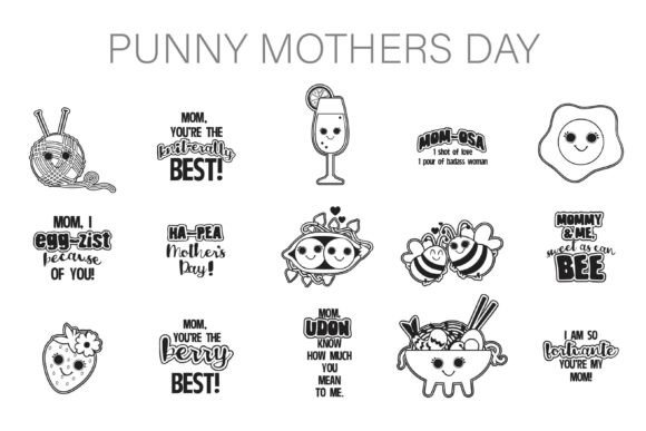 Punny Mother s Day Dingbats Font for Crafters