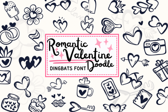 Romantic Valentine Doodle Font for Handmade Crafts