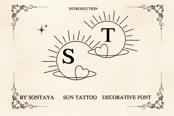 Sun Tattoo Font for Celestial Web Design