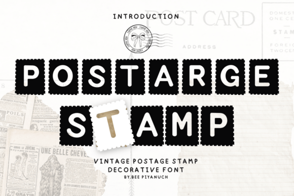 Vintage Postage Stamp Font for Small Business Branding
